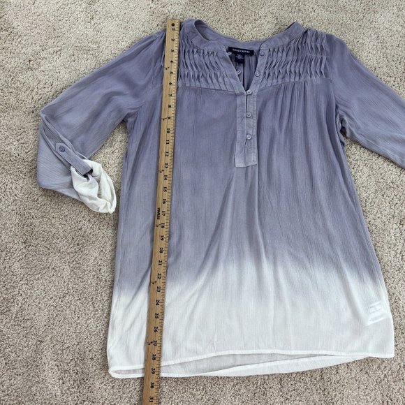 Bandolino Womens Top S Purple White Trudy Blouse Peasant Tab Sleeve NWT - Picture 8 of 16